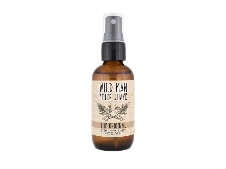 Wild Man After Shave 2oz amber glass bottle in The Original scent on white background.