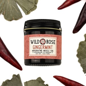 GINGERMINT Invigorating Muscle Rub - with Cayenne and Gingko - 1oz // 28g