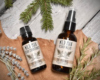 Beard Gift Set - TWO PACK - Beard Oil Conditioner + Wash Grooming Kit for Him