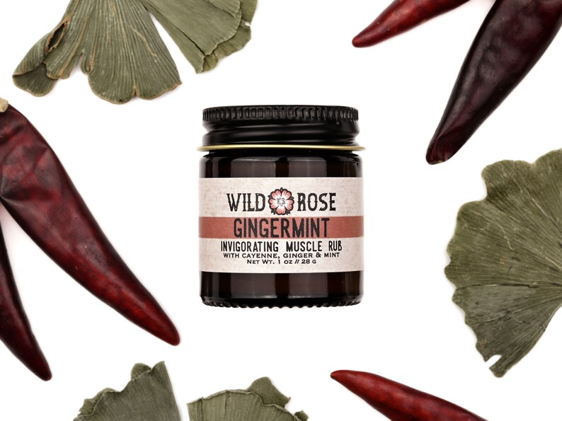Herbal Muscle Rub GINGERMINT With Cayenne and Gingko 24g // Etsy