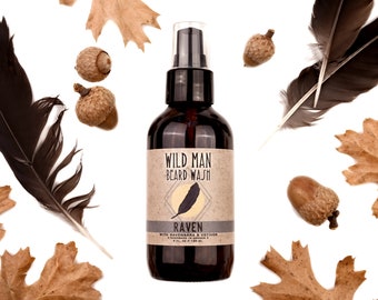 Wild Man Beard Wash Shampoo - RAVEN - with Cypress and Ravensara 4oz // 120ml