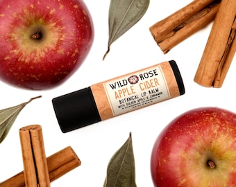 APPLE CIDER Natural Lip Balm - with Golden Apple and Cinnamon - .33oz Biodegradable Tube