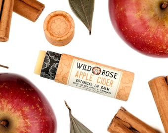 APPLE CIDER Natural Lip Balm - with Golden Apple and Cinnamon - .33oz Biodegradable Tube