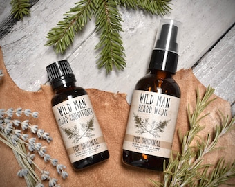 Beard Care Gift Set Wild Man TWO PACK Beard Oil Conditioner and Beard Wash