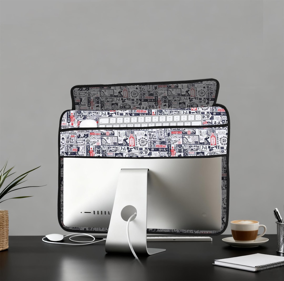 Custom Size Japanese Style Fabric Monitor Dust Cover With Mouse ...