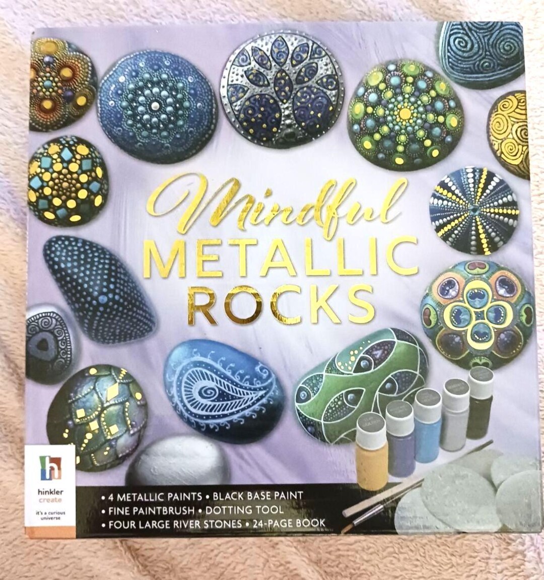 Mindful Metallic Rock Painting by Hinkler Books Complete Starter Set ...