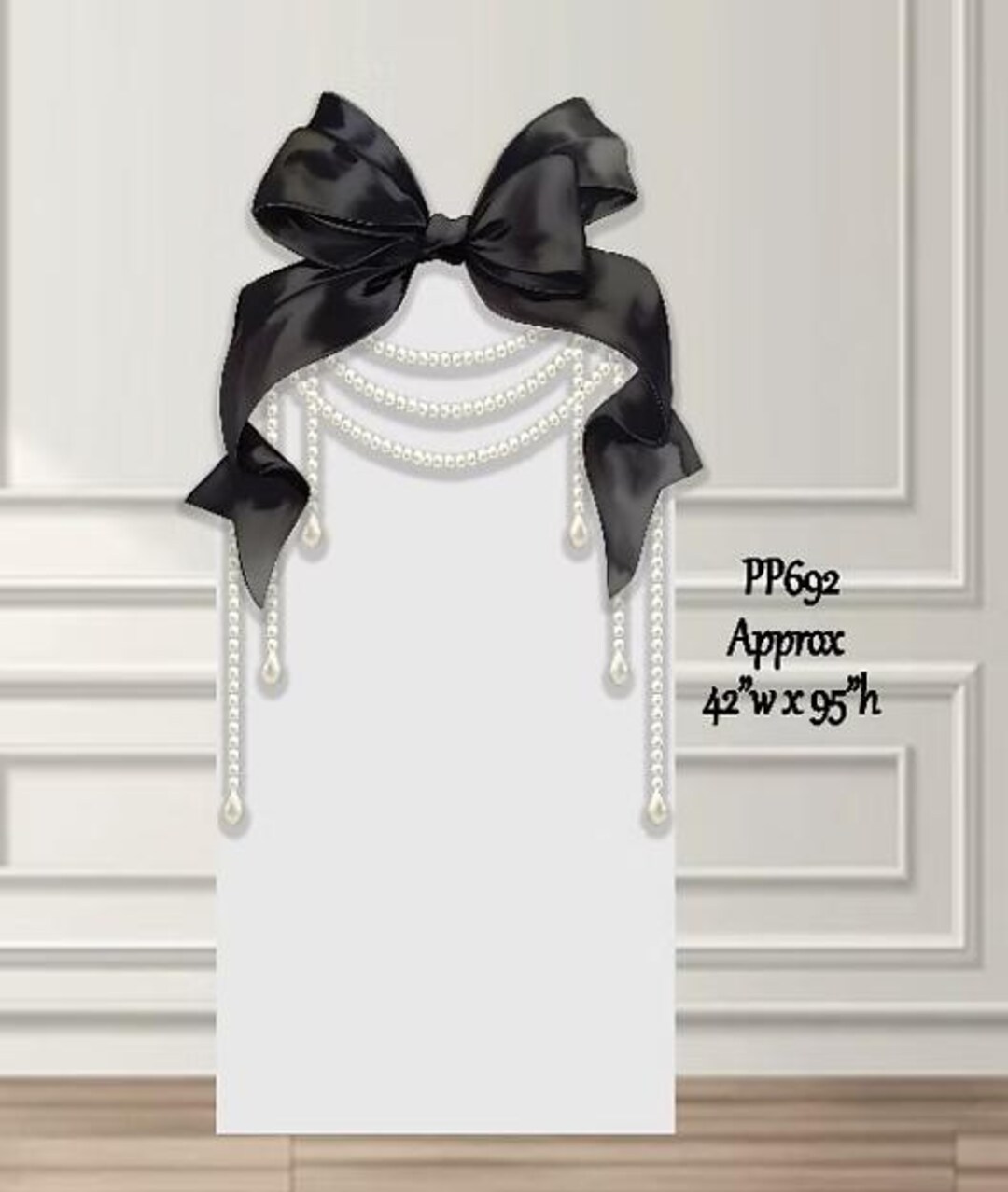 PP692FS(SB) Pearl Elegant Black Bow Panel Baby Shower Coquette Bow - Etsy