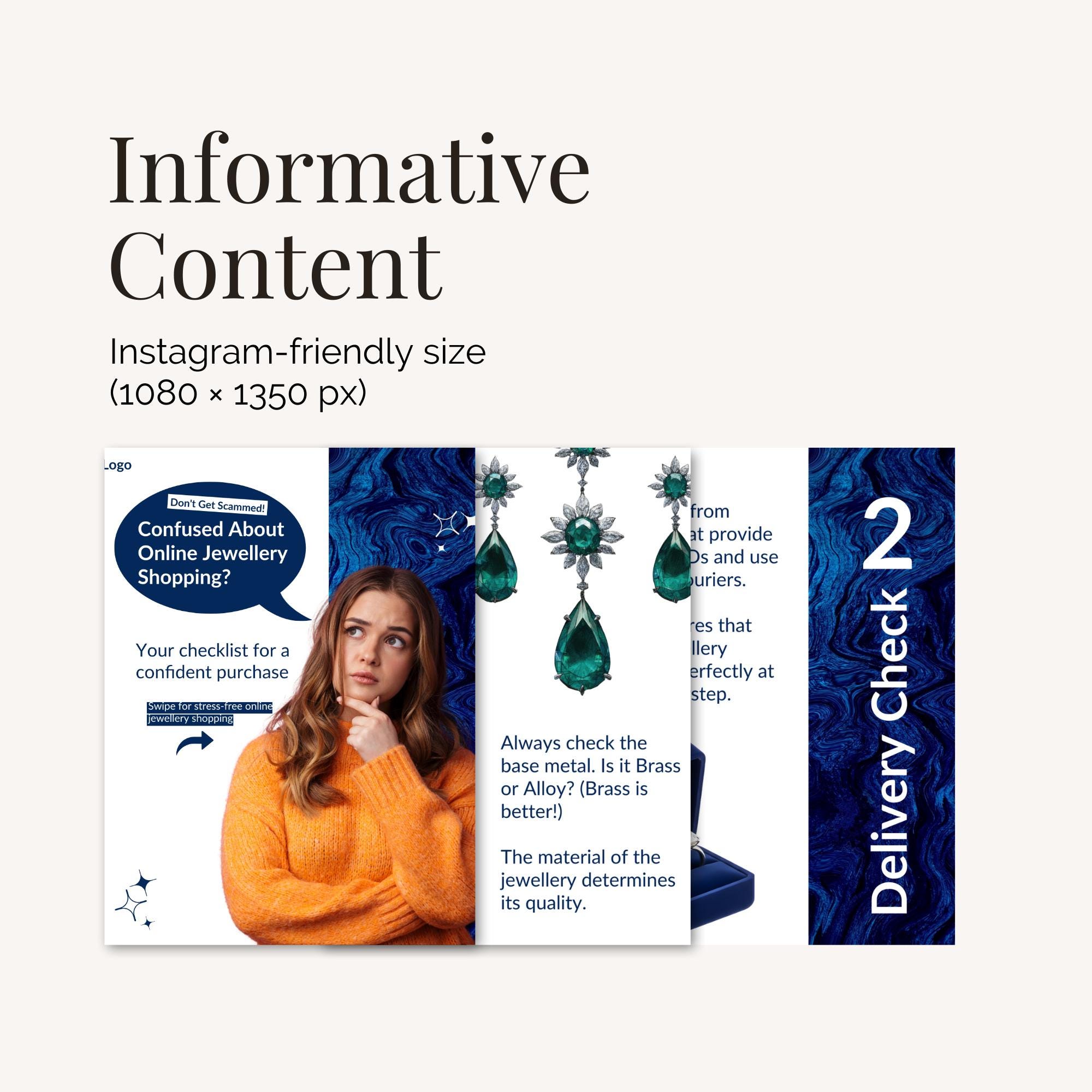 Professional Instagram Carousel Template for Jewelry Brands, Buyer ...