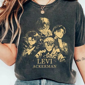 Levi Ackerman Vintage Shirt, Attack On Titan Sweatshirt, Anime Manga Tee Gold Design