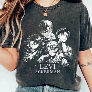 Levi Ackerman Shirt, Attack On Titan Unisex T-shirt, Anime Manga Tee Dark Grey Heather