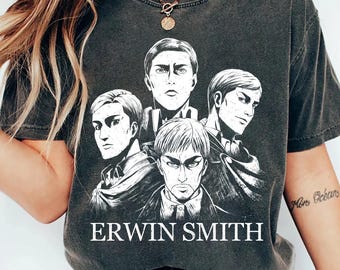 Camiseta Erwin Smith, Moletom Attack On Titan, Camiseta Anime/Mangá, Estampa Branca