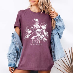 Levi Ackerman Shirt, Attack On Titan Unisex T-shirt, Anime Manga Tee Heather Maroon