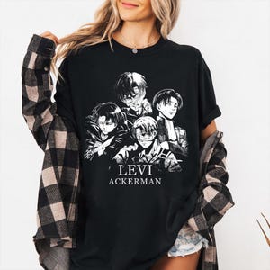 Levi Ackerman Shirt, Attack On Titan Unisex T-shirt, Anime Manga Tee Black