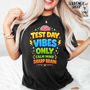 Test Day Vibes Only Calm Mind Sharp Brain PNG: Exam Motivation Mindset Student PNG School Testing Humor Design (Digital Download)