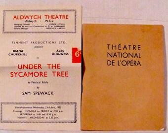 Vintage 1950's Theatre National De L'Opera Program