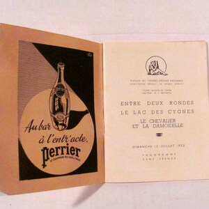 Vintage 1950er Theater National De L'Opera-Programm Bild 2