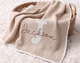 Personalized embroidered baby blanket with name, monogrammed blanket, baby shower gifts, custom newborn gifts