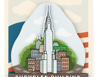 Chrysler Building Magnet – 3D Wooden NYC Souvenir