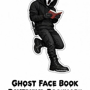 Marcapáginas de novio de Ghost Face Book. Marcapáginas de romance oscuro.
