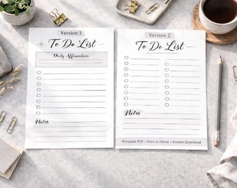 Minimal To Do List Daily Planning List