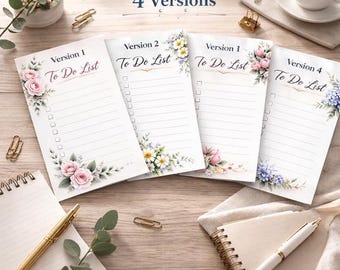 Floral To Do List Printable: Daily Task Tracker