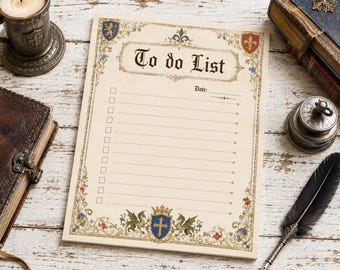 Medieval To Do List. Printable