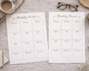 Printable Birthday Tracker Calendar