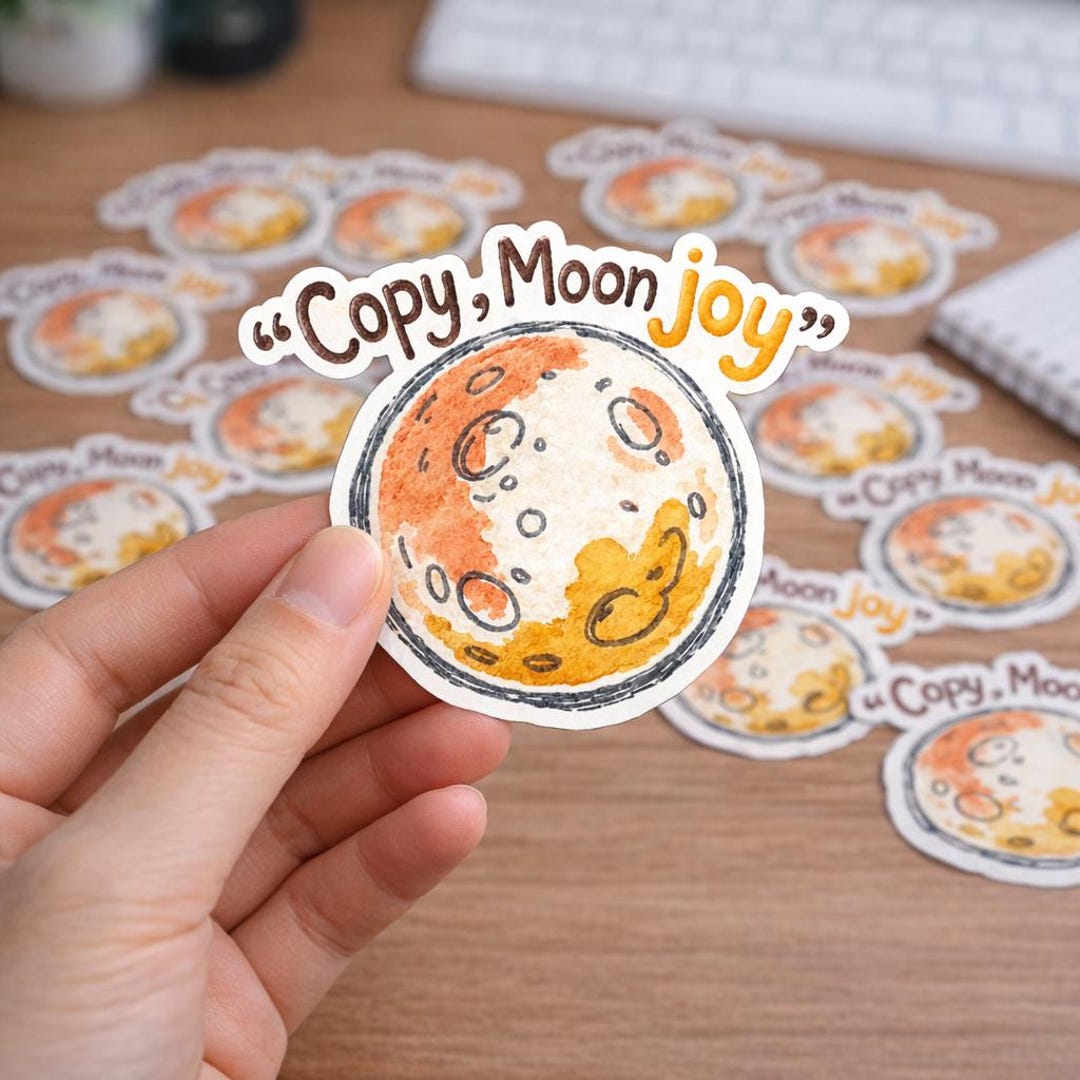 Copy Moon Joy Sticker, Artemis II Moon Mission Decal, Space Quote ...