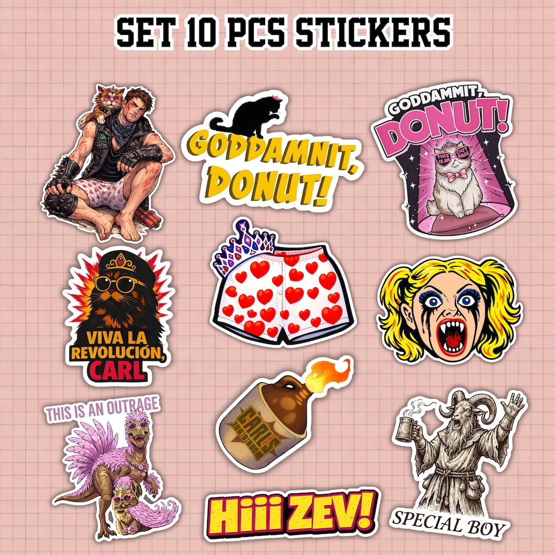 SET 10 PCS Dungeon Crawler Carl Sticker Pack – Waterproof Vinyl Fan Art ...