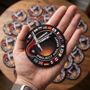 Project Hail Mary Inspired Printed Patch | Embroidered Border Iron-On Patch | Space Mission Sci-Fi Rocket Patch