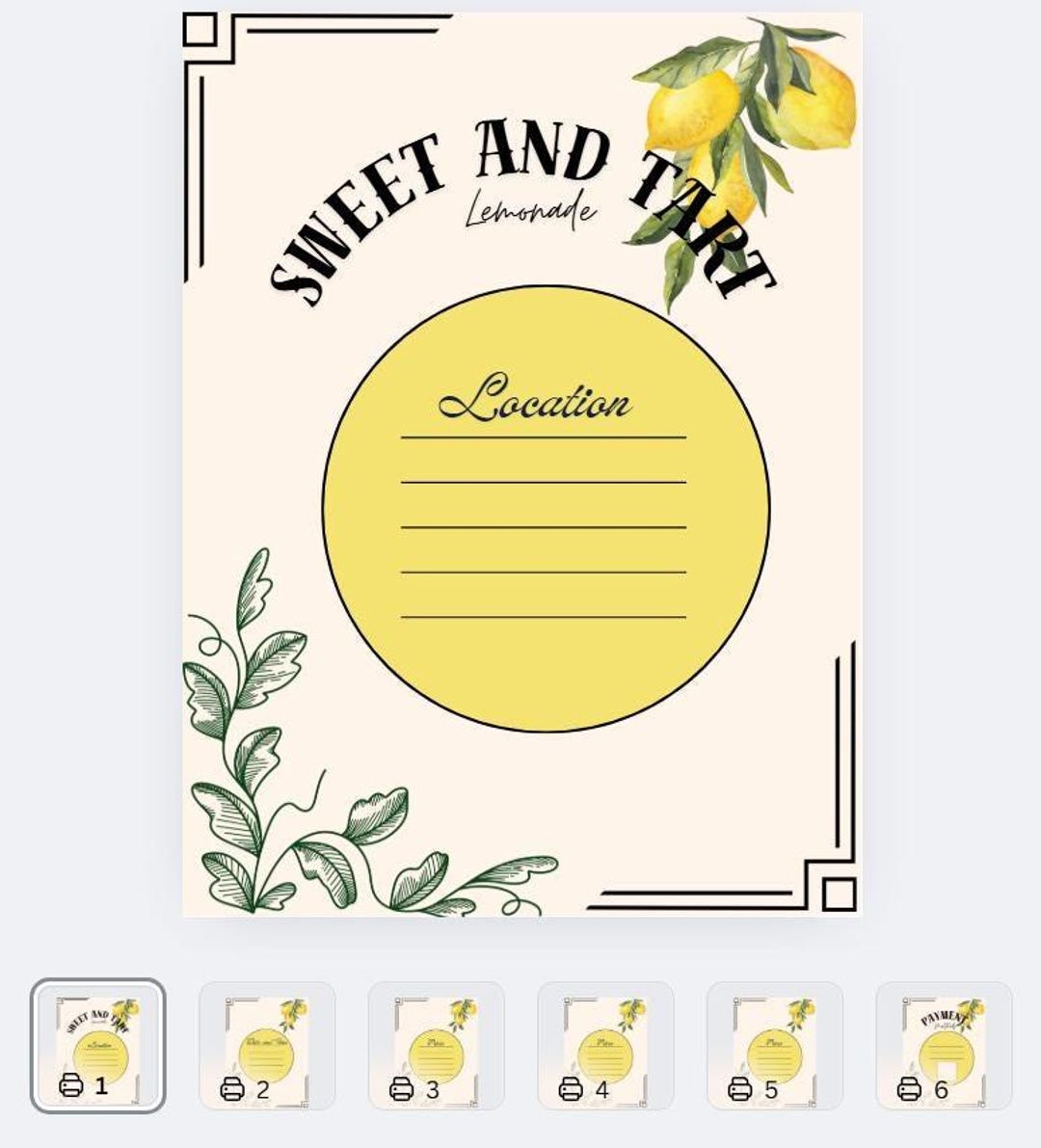 Digital Lemonade Stand Template - Etsy