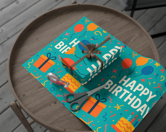 Colorful Birthday Gift Wrap: Eco-Friendly Party Packing Paper