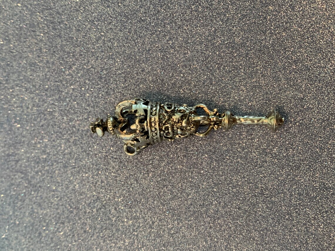 5 cm Metal Silver Royal Staff Charms. Silver Royal Staff Etsy