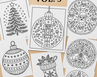 Christmas Mandala Coloring Pages Vol. 3 – Printable Holiday Activity (Digital Download)