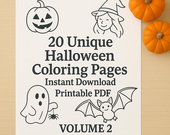 Halloween Coloring Pages Vol.2 | Fun Printable Activity for Kids | Instant Download Coloring Book