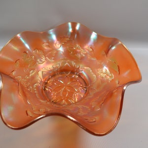 Vintage  Fenton or Imperial Carnival Glass Bowl - Lotus with Star in Bottom