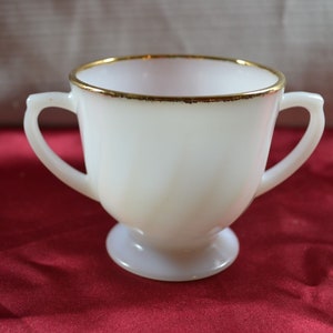 Fire King Swirl Golden Anniversary Open Handled Ft. Sugar c. 1949-1962
