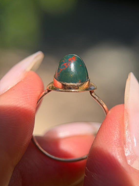Edwardian Bloodstone and Gold Conversion Ring