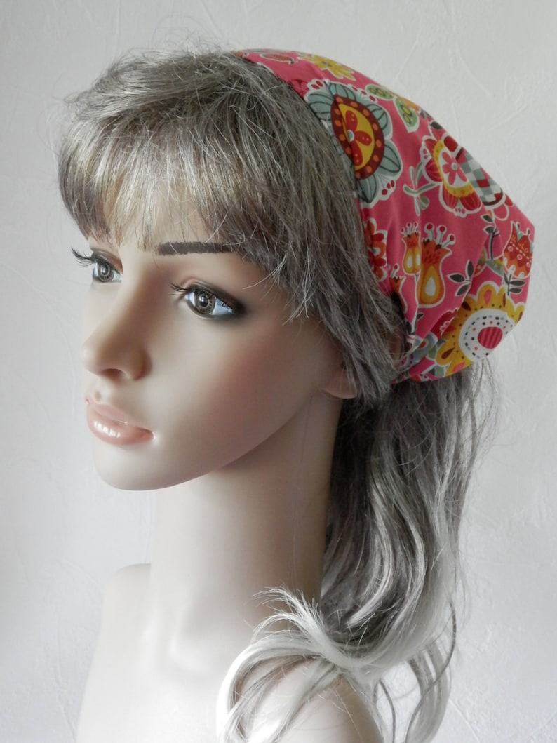 Pink Headband Bandana Hair Fashion Handmade by Thimbledoodle Etsy