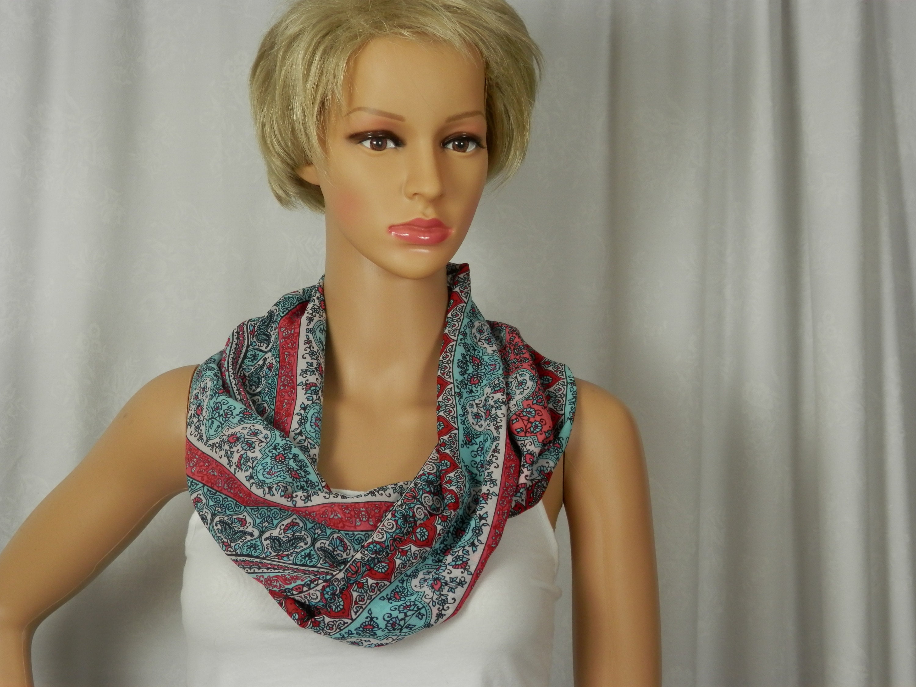 wholesale bulk 30 infinity scarf double loop floral boho paisley retro 