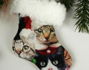 Christmas Cats Mini Stocking Gift Card Holder