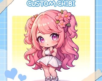 CUSTOM CHIBI CHARAKTER, Chibi Anime style, Custom Chibi Coupion, Cute Chibi, Fanart, Chibi Emotes, Chibi Logo,Chibi Weihnachten,Paar Geschenk
