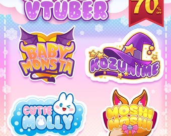 Custom Vtuber Logo, Custom Logo, Logo Design, Cute Logo, Kawaii, Kawaii Logo, Pngtuber, Vtuber, Vtuber Assets, Twitch, Streamer, Anime