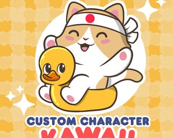 Custom Kawaii | Kawaii Stickers | Kawaii Cute Chibi | Stickers Custom | Twitch Emotes | Twitch Badges | Chibi Stickers | Chibi Commission