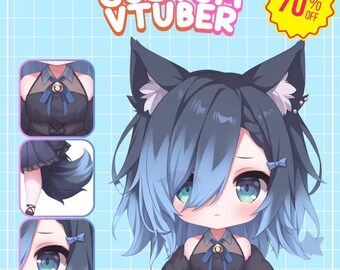 Chibi Vtuber Model, Kawaii Anime & Furry Avatar Commission with Rigging for Vtube Studio, Twitch Streaming, Pngtuber, Live2D