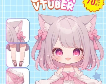 Chibi Vtuber Model, Customizable Live2D Vtuber, Furry Vtuber with Rigging, Kawaii Vtuber Commission for Vtube Studio, Pngtuber, Avatar