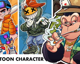 Personaggio mascotte dei cartoni animati personalizzato / Mascotte / Mascotte dei cartoni animati / Logo mascotte / Logo dei cartoni animati / Personaggio personalizzato / Commissione di cartoni animati / Mascotte