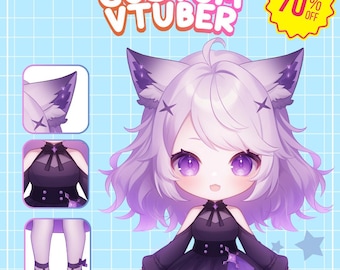 Chibi Vtuber Model, Customizable Live2D Vtuber, Furry Vtuber with Rigging, Kawaii Vtuber Commission for Vtube Studio, Pngtuber, Avatar
