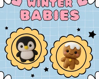 Winter Babies Mini Plush Sewing Pattern | 7 cm / 2.6 in Plush | Beginner Friendly | Digital Download