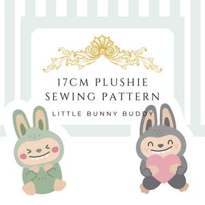 Little Bunny Buddy Sewing Pattern | Creates One 17 cm Vinyl-Face Plush Doll | Digital Download